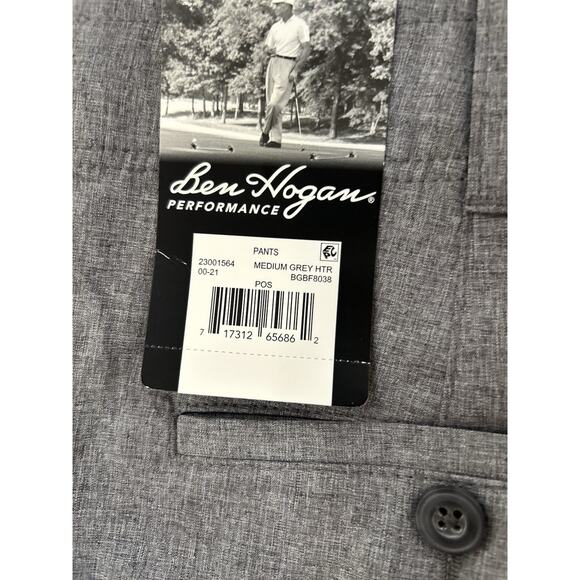 NEW Ben Hogan 46x30 Performance Pants Mens Gray UPF30 Moisture Wicking Golf NWT - Picture 1 of 11